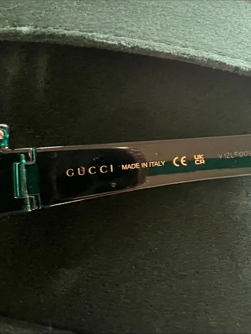 Gucci Teal Shield Sunglasses